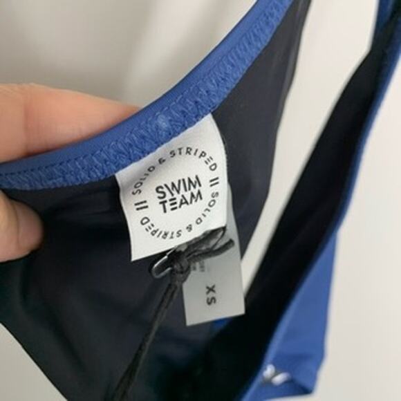 SOLID + STRIPED Jourdan Two Tone Swimsuit Womens New XS - Picture 5 of 12